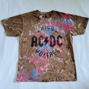 ✨️HP✨️ AC⚡DC High Voltage Tie Dye☮️ Logo Tee👕